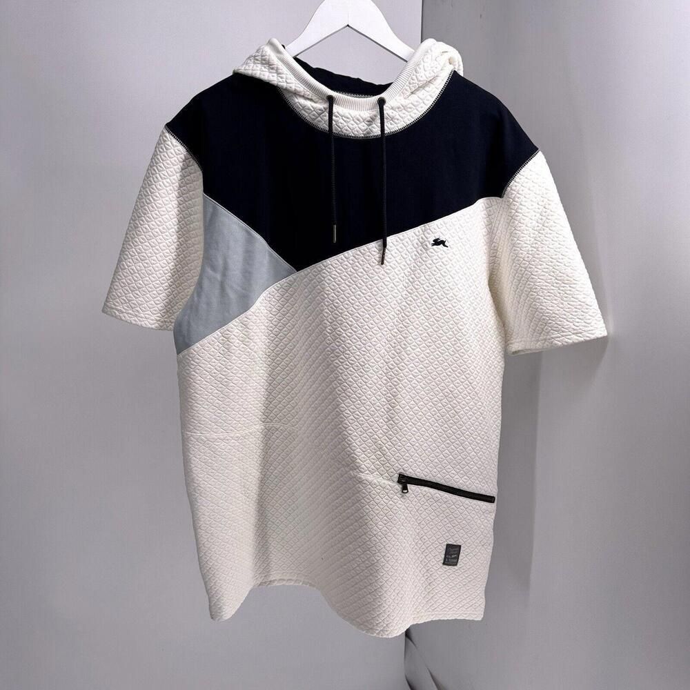 A. Tiziano Sweatshirt Mens XXL 2xl Logo White Hoodie Vest Color Blocked